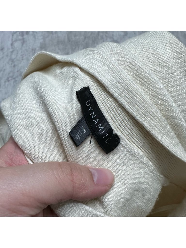 Dynamite V Neck Button Cardigan - Cream — image 3 of 3